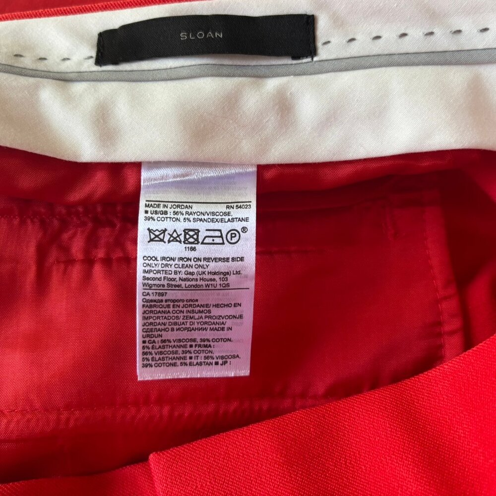 Banana Republic Sloan Orangish Red Trousers - Size 12 - New with Tags - Picture 5 of 6